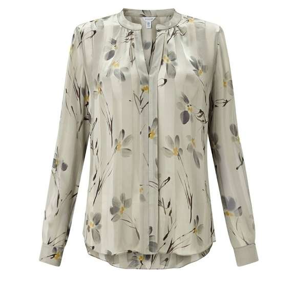 Jigsaw Floating Aster sheer floral silk blouse NWT - Picture 1 of 7